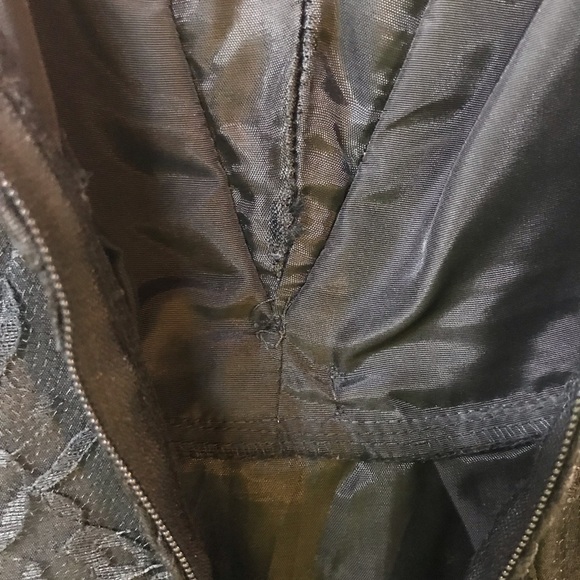 VINTAGE 80’s Women’s S Black Lace Plunging Evening Dress with Bow - Picture 14 of 15